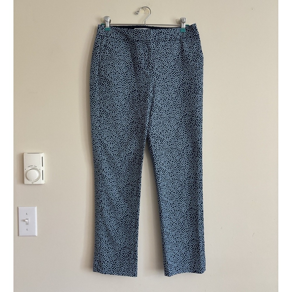 BODEN Women's 4R Sm Abstract Blue Polka Dot Richmond 7/8 Cigarette Trouser Pants